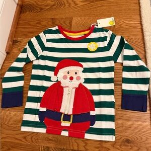 NWT Mini Boden Christmas Santa Zip Up Long Sleeve Shirt 3-4 years